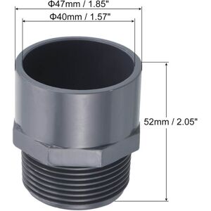 Unique Male Thread Pipe Fittings, Socket Straight Tube Hose Connector Adapter - Gray - G1-1/4 Gray G1-1/4 Unique Male Thread Pipe Fittings, Socket Straight Tube Hose Connector Adapter - Gray - G1-1/4 Gray G1-1/4