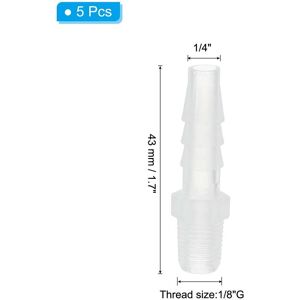 Unique Connector, Hose Barb Fitting Industrial Hose Barb to Pipe Fitting Connect for Water Liquid Air Fuel 5 Pcs 1/4 Unique Connector, Hose Barb Fitting Industrial Hose Barb to Pipe Fitting Connect for Water Liquid Air Fuel 5 Pcs 1/4