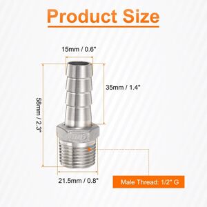 Unique Stainless Steel Hose Barb Fitting Pipe Fitting Air Hose Barb Fittings Coupler Thread Connector Adapter for Water Fuel 15mm Barbed x G 1/2 Unique Stainless Steel Hose Barb Fitting Pipe Fitting Air Hose Barb Fittings Coupler Thread Connector Adapter for Water Fuel 15mm Barbed x G 1/2