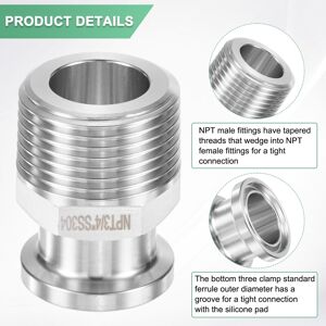 Unique Tri Sanitary Clamp Fittings to NTP Male Thread Stainless Steel Pipe Hexagon Fitting Beverage/Home Brew Adapter Connector 3/4 Unique Tri Sanitary Clamp Fittings to NTP Male Thread Stainless Steel Pipe Hexagon Fitting Beverage/Home Brew Adapter Connector 3/4