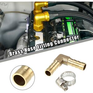 Unique 2 Set L Shaped Hose Barb L Barbed Tube Pipe Fitting Brass Hose Fitting Connector with Clamps 8mm Unique 2 Set L Shaped Hose Barb L Barbed Tube Pipe Fitting Brass Hose Fitting Connector with Clamps 8mm