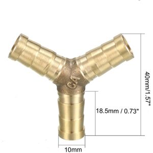 Unique Brass Tee Barb Hose Fittings, T 3 Way Connector Joiner - Copper Color 10mm Unique Brass Tee Barb Hose Fittings, T 3 Way Connector Joiner - Copper Color 10mm