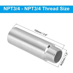 Unique Stainless Steel Pipe Fitting Nipple Cast Pipe Coupling Fitting Connector - Silver 3/4 Unique Stainless Steel Pipe Fitting Nipple Cast Pipe Coupling Fitting Connector - Silver 3/4