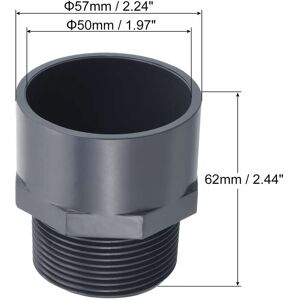 Unique Male Thread Pipe Fitting, Socket Straight Hose Connector Adapter - Gray - G1-1/2 Gray G1-1/2 Unique Male Thread Pipe Fitting, Socket Straight Hose Connector Adapter - Gray - G1-1/2 Gray G1-1/2