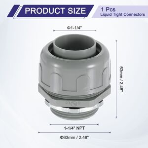 Unique Nonmetallic Liquid Tight Connector, Plastic Flexible Conduit Fitting for Conduit, Pipe Tube Connection and Leakproof 1-1/4 Unique Nonmetallic Liquid Tight Connector, Plastic Flexible Conduit Fitting for Conduit, Pipe Tube Connection and Leakproof 1-1/4