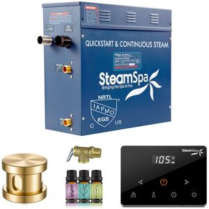 SteamSpa Oasis Series 4500-Watts Steam Generator with Continuous Steam Plus Fully Wireless Handheld Control Gold 12.0 In. W X 12.0 In. H X 6.0 In. D SteamSpa Oasis Series 4500-Watts Steam Generator with Continuous Steam Plus Fully Wireless Handheld Control Gold 12.0 In. W X 12.0 In. H X 6.0 In. D