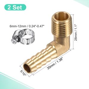 Unique Brass Hose Barb Fittings Elbow NPT Male Thread Right Angle Pipe Connector with Stainless Steel Hose Clamp - Silver 5/16 Unique Brass Hose Barb Fittings Elbow NPT Male Thread Right Angle Pipe Connector with Stainless Steel Hose Clamp - Silver 5/16