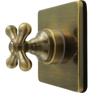 Kingston Brass Restoration Single-Handle Six-Way Diverter Valve with Square Trim Kit Antique Brass 4.31 In. L X 3.94 In. W X 4.31 In. H Kingston Brass Restoration Single-Handle Six-Way Diverter Valve with Square Trim Kit Antique Brass 4.31 In. L X 3.94 In. W X 4.31 In. H