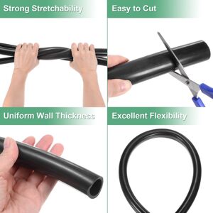 Unique Silicone Tubing, Flexible Silicone Rubber Tube, High Temp Water Air Hose Pipe for Pump/Liquid Transfer - Black 3/4 Unique Silicone Tubing, Flexible Silicone Rubber Tube, High Temp Water Air Hose Pipe for Pump/Liquid Transfer - Black 3/4