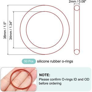Unique Silicone O-Ring Metric VMQ Sealing Gasket Replacement 50A Durometer for Plumbing Compressor Faucets Valves Repair - Red 34mm x 38mm x 2mm Unique Silicone O-Ring Metric VMQ Sealing Gasket Replacement 50A Durometer for Plumbing Compressor Faucets Valves Repair - Red 34mm x 38mm x 2mm