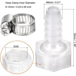 Unique PP Hose Barb Fitting, Barb x Thread Pipe Connector Coupler Adapters - Translucent 8mm Unique PP Hose Barb Fitting, Barb x Thread Pipe Connector Coupler Adapters - Translucent 8mm