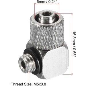 Unique Male Thread Tube Compression Fitting, Elbow Air Tube Hose Adapter Connector Ferrule - Silver 2pcs, M5x0.8 Unique Male Thread Tube Compression Fitting, Elbow Air Tube Hose Adapter Connector Ferrule - Silver 2pcs, M5x0.8