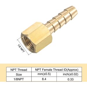 Unique Brass Hose Fitting Barb Pipe Connector with Stainless Steel Hose Clamp - Gold, Silver 1/4 Unique Brass Hose Fitting Barb Pipe Connector with Stainless Steel Hose Clamp - Gold, Silver 1/4