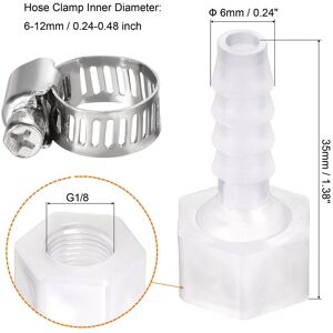 Unique PP Hose Barb Fitting, Barb x Thread Pipe Coupler Adapter - Translucent - 6mm Translucent 6mm Unique PP Hose Barb Fitting, Barb x Thread Pipe Coupler Adapter - Translucent - 6mm Translucent 6mm