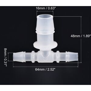 Unique PP Reducing Barb Hose Fitting Tee T Shape OD Pipe Connector - Translucent 8x16x8mm Unique PP Reducing Barb Hose Fitting Tee T Shape OD Pipe Connector - Translucent 8x16x8mm