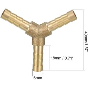 Unique Brass Tee Barb Hose Fittings, 3 Way Connector Joiner - Copper Color - 6mm Copper Color 6mm Unique Brass Tee Barb Hose Fittings, 3 Way Connector Joiner - Copper Color - 6mm Copper Color 6mm