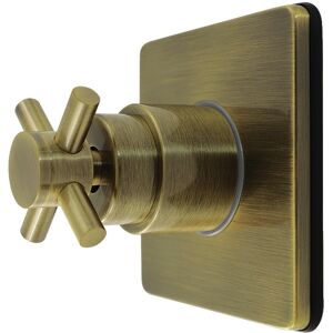 Kingston Brass Concord Single-Handle Six-Way Diverter Valve with Square Trim Kit Antique Brass 4.31 In. L X 4.5 In. W X 4.31 In. H Kingston Brass Concord Single-Handle Six-Way Diverter Valve with Square Trim Kit Antique Brass 4.31 In. L X 4.5 In. W X 4.31 In. H