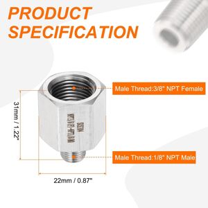 Unique Stainless Steel Pipe Fitting Reducer Hex Bushing Pipe Adapter Fittings Reducing Cast Pipe Connector for Water Oil Gas Tub 1Pcs, 3/8 Unique Stainless Steel Pipe Fitting Reducer Hex Bushing Pipe Adapter Fittings Reducing Cast Pipe Connector for Water Oil Gas Tub 1Pcs, 3/8