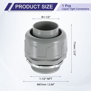 Unique Nonmetallic Liquid Tight Connector, Plastic Flexible Conduit Fitting for Conduit, Pipe Tube Connection and Leakproof 1-1/2 Unique Nonmetallic Liquid Tight Connector, Plastic Flexible Conduit Fitting for Conduit, Pipe Tube Connection and Leakproof 1-1/2