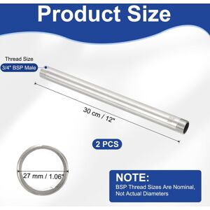 Unique 304 Stainless Steel Pipe Fitting Nipple Cast Pipe for Extending Piping - Silver 3/4 Unique 304 Stainless Steel Pipe Fitting Nipple Cast Pipe for Extending Piping - Silver 3/4