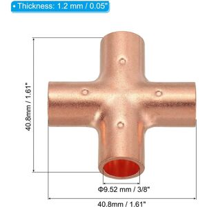 Unique Copper Cross Pipe Fitting, 4 Way Welding Copper End Feed Equal Pipe Connector for Plumbing Air Conditioning Refrigeration Yellow 3Pcs, 3/8 Unique Copper Cross Pipe Fitting, 4 Way Welding Copper End Feed Equal Pipe Connector for Plumbing Air Conditioning Refrigeration Yellow 3Pcs, 3/8