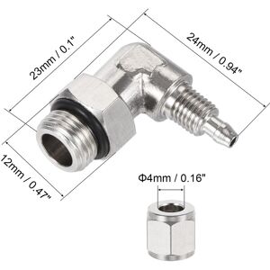 Unique Elbow Tube Fitting Fit for Tube OD Nickel-plated Copper Adapter Fittings - Silver - 4mm Silver 4mm Unique Elbow Tube Fitting Fit for Tube OD Nickel-plated Copper Adapter Fittings - Silver - 4mm Silver 4mm