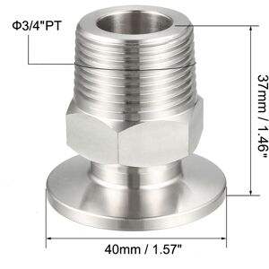 Unique Sanitary Pipe Fitting PT Thread to Clamp OD 40mm Ferrule 2Pcs 3/4 Unique Sanitary Pipe Fitting PT Thread to Clamp OD 40mm Ferrule 2Pcs 3/4
