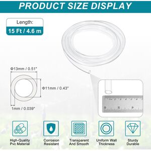 Unique Clear Tubing, Tube Lightweight Vinyl Hose, Transparent Flexible Plastic Water Tubing for Air Oil Water Transfer 11mm ID x 13mm OD Unique Clear Tubing, Tube Lightweight Vinyl Hose, Transparent Flexible Plastic Water Tubing for Air Oil Water Transfer 11mm ID x 13mm OD