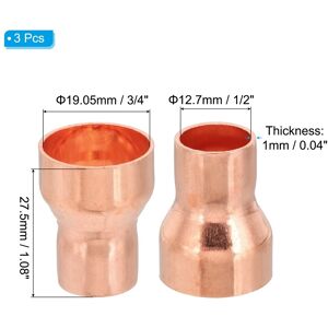 Unique Copper Reducers, 99.9% Pure Copper Reducing Coupling Pressure Fitting Pipe Tube Connector Adapters - Brown 3/4 Unique Copper Reducers, 99.9% Pure Copper Reducing Coupling Pressure Fitting Pipe Tube Connector Adapters - Brown 3/4