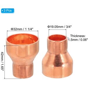 Unique Copper Reducers, 99.9% Pure Copper Reducing Coupling Pressure Fitting Pipe Tube Connector Adapters - Brown 1 3/8 Unique Copper Reducers, 99.9% Pure Copper Reducing Coupling Pressure Fitting Pipe Tube Connector Adapters - Brown 1 3/8
