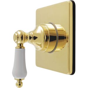 Kingston Brass Restoration Single-Handle Six-Way Diverter Valve with Square Trim Kit Polished Brass 4.31 In. L X 3.94 In. W X 5.31 In. H Kingston Brass Restoration Single-Handle Six-Way Diverter Valve with Square Trim Kit Polished Brass 4.31 In. L X 3.94 In. W X 5.31 In. H