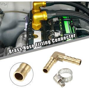 Unique 2 Set L Shaped Hose Barb L Barbed Tube Pipe Fitting Brass Hose Fitting Connector with Clamps 6mm Unique 2 Set L Shaped Hose Barb L Barbed Tube Pipe Fitting Brass Hose Fitting Connector with Clamps 6mm