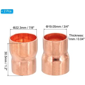 Unique Copper Reducers, 99.9% Pure Copper Reducing Coupling Pressure Fitting Pipe Tube Connector Adapter - Brown 7/8 Unique Copper Reducers, 99.9% Pure Copper Reducing Coupling Pressure Fitting Pipe Tube Connector Adapter - Brown 7/8
