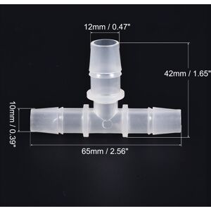 Unique PP Reducing Barb Hose Fitting T Shape OD Pipe Connector - Translucent 10x12x10mm Unique PP Reducing Barb Hose Fitting T Shape OD Pipe Connector - Translucent 10x12x10mm