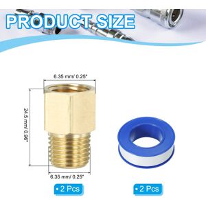 Unique Brass Pipe Fitting Hex Bushing with Sealing Tape, Reducer Adapter Pipe Extension Fittings for Tub Spout Shower - Golden 2 Set, 1/4 Unique Brass Pipe Fitting Hex Bushing with Sealing Tape, Reducer Adapter Pipe Extension Fittings for Tub Spout Shower - Golden 2 Set, 1/4