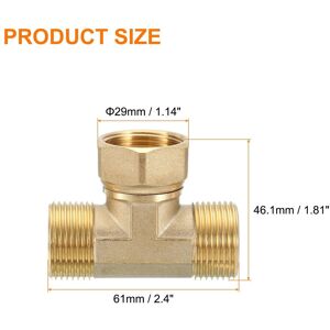 Unique Brass Tee Pipe Fitting, T-Connector Fitting Coupler Adapter for Gas Transport Pipelines - Copper G3/4 Unique Brass Tee Pipe Fitting, T-Connector Fitting Coupler Adapter for Gas Transport Pipelines - Copper G3/4