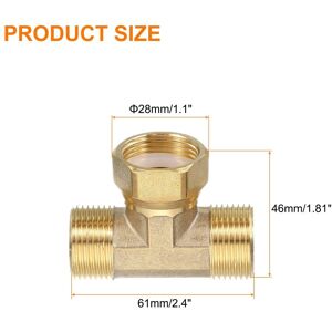 Unique Brass Tee Swivel Pipe Fitting T-Connector Fitting Coupler for Air Conditioner 2Pcs Unique Brass Tee Swivel Pipe Fitting T-Connector Fitting Coupler for Air Conditioner 2Pcs