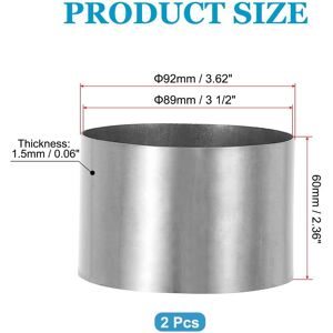 Unique Straight Pipe Fitting, Stainless Steel Coupling Metal Tube Connector Adapter for Irrigation Water Pipelines, DIY - Silver 2Pcs, 3 1/2 Unique Straight Pipe Fitting, Stainless Steel Coupling Metal Tube Connector Adapter for Irrigation Water Pipelines, DIY - Silver 2Pcs, 3 1/2
