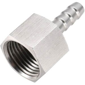 Unique Stainless Steel Barb Hose Connector Adapter 8mm Barbed x G1/2 Female Pipe 1Pcs - Silver Tone Silver Tone 0.01 In. L Unique Stainless Steel Barb Hose Connector Adapter 8mm Barbed x G1/2 Female Pipe 1Pcs - Silver Tone Silver Tone 0.01 In. L