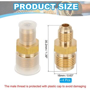 Unique Flare Connectors SAE 45 Degree Brass Adapter Reducing Coupler Flare Pipe Fitting for Air Gas Line HVAC - Yellow 4Pcs, 1/4 Inch Male Flare x 3/8 Inch Male Flare Unique Flare Connectors SAE 45 Degree Brass Adapter Reducing Coupler Flare Pipe Fitting for Air Gas Line HVAC - Yellow 4Pcs, 1/4 Inch Male Flare x 3/8 Inch Male Flare
