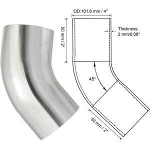 Unique 45 Degree Bend Elbow, OD Sanitary Exhaust Pipe Elbow Intercooler Pipe Mandrel Elbow Connector Tube - Silver 1 Pcs, 101.6mm (4in) OD Unique 45 Degree Bend Elbow, OD Sanitary Exhaust Pipe Elbow Intercooler Pipe Mandrel Elbow Connector Tube - Silver 1 Pcs, 101.6mm (4in) OD