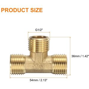 Unique Brass Angle Stop, Inlet Compression Tee Valve, Supply Line Connector, Water Line Adapter Splitter for Filters - Copper 1Pcs, G1/2 x 1.42 Unique Brass Angle Stop, Inlet Compression Tee Valve, Supply Line Connector, Water Line Adapter Splitter for Filters - Copper 1Pcs, G1/2 x 1.42