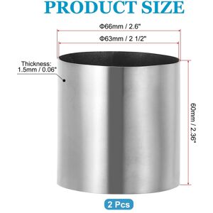 Unique Straight Pipe Fitting, Stainless Steel Coupling Metal Tube Connector Adapter for Irrigation Water Pipelines, DIY - Silver 2Pcs, 2 1/2 Unique Straight Pipe Fitting, Stainless Steel Coupling Metal Tube Connector Adapter for Irrigation Water Pipelines, DIY - Silver 2Pcs, 2 1/2