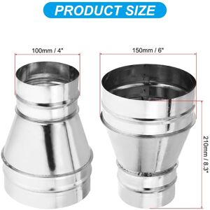 Unique Round Duct Reducer Increaser Connector, Galvanized Steel Adapter Pipe Fitting for Bathroom Kitchen Ventilation System 6 Inch to 4 Inch Unique Round Duct Reducer Increaser Connector, Galvanized Steel Adapter Pipe Fitting for Bathroom Kitchen Ventilation System 6 Inch to 4 Inch