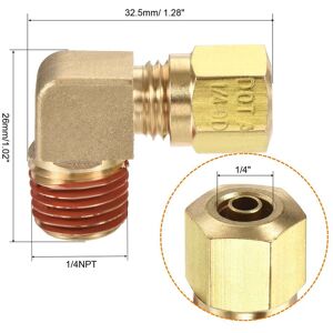 Unique Brass Elbow Compression Tube Fitting Coupling Adapter - Gold - 1/4 Gold 1/4 Unique Brass Elbow Compression Tube Fitting Coupling Adapter - Gold - 1/4 Gold 1/4