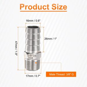 Unique Stainless Steel Hose Barb Fitting Pipe Fitting Air Hose Barb Fittings Coupler Thread Connector Adapter for Water Fuel 16mm Barbed x G 3/8 Unique Stainless Steel Hose Barb Fitting Pipe Fitting Air Hose Barb Fittings Coupler Thread Connector Adapter for Water Fuel 16mm Barbed x G 3/8