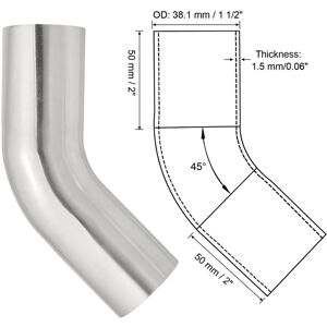 Unique 45 Degree Bend Elbow, OD Sanitary Exhaust Pipe Elbow Intercooler Pipe Mandrel Elbow Connector Tube - Silver 1 Pcs, 38.1mm (1 1/2in) OD Unique 45 Degree Bend Elbow, OD Sanitary Exhaust Pipe Elbow Intercooler Pipe Mandrel Elbow Connector Tube - Silver 1 Pcs, 38.1mm (1 1/2in) OD