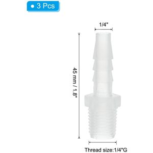 Unique Connector, Hose Barb Fitting Industrial Hose Barb to Pipe Fitting Connect for Water Liquid Air Fuel 3 Pcs 1/4 Unique Connector, Hose Barb Fitting Industrial Hose Barb to Pipe Fitting Connect for Water Liquid Air Fuel 3 Pcs 1/4