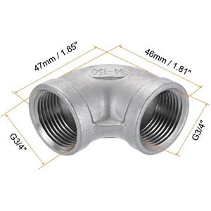 Unique Stainless Steel Elbow Fittings Threaded Adapter Pipe Fitting for Connecting Water Pipes Air Hose Tube Coupling - Silver G3/4 Unique Stainless Steel Elbow Fittings Threaded Adapter Pipe Fitting for Connecting Water Pipes Air Hose Tube Coupling - Silver G3/4