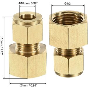 Unique Compression Tube Fitting Female Threads Tubes Straight Coupling Adapter Brass - Copper Color 10mm Unique Compression Tube Fitting Female Threads Tubes Straight Coupling Adapter Brass - Copper Color 10mm